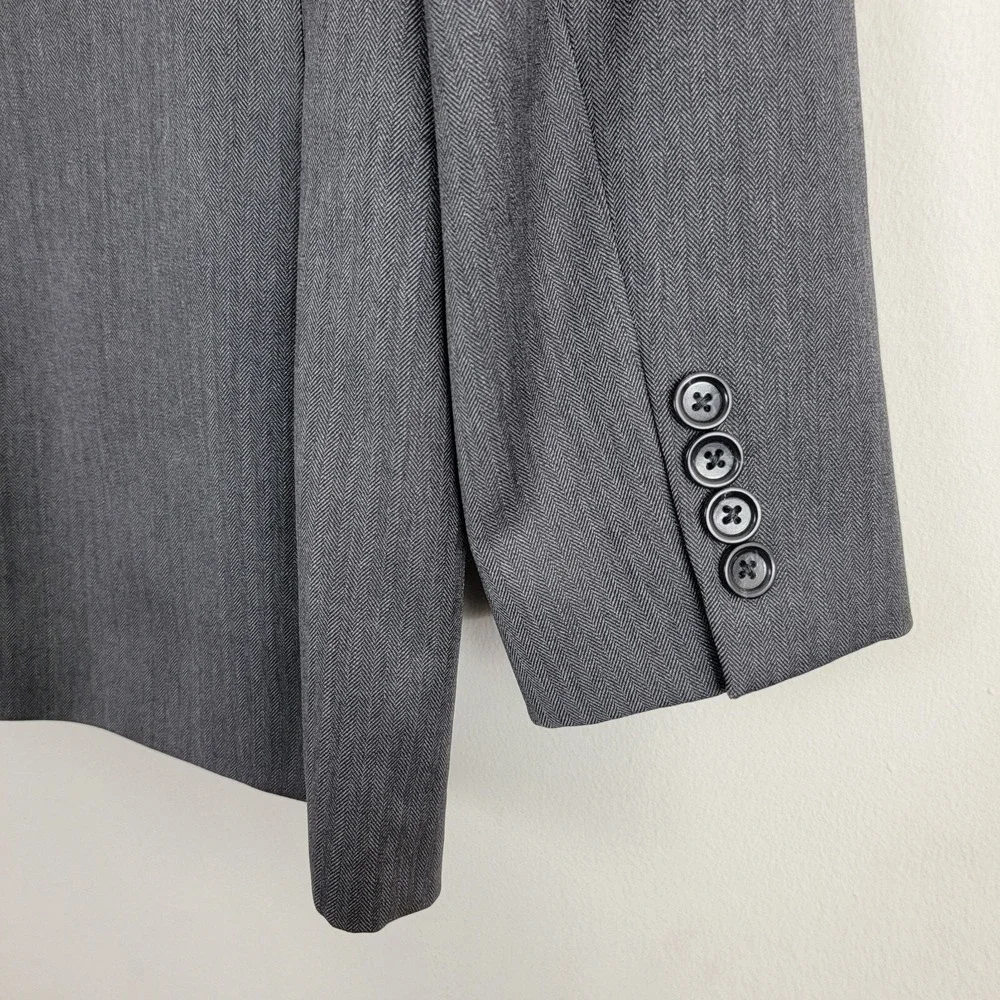 J Crew Ludlow Blazer Jacket Single Breasted Mens 40R Gray Double Vented Collared